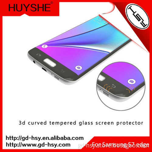 HUYSHE 3D screen protector for samsung galaxy s7 edge tempered glass screen guard for s7 edge
